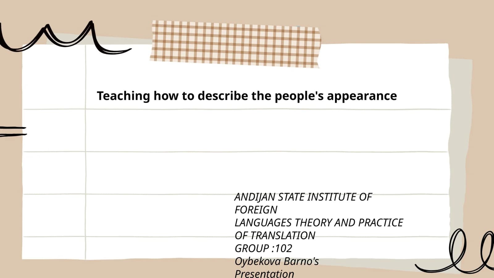 Facial Features Vocabulary Teaching Presentation