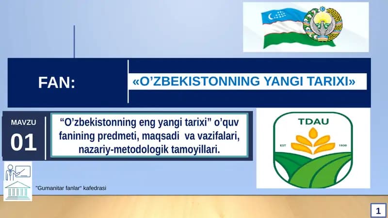 O’zbekistonning yangi tarixi