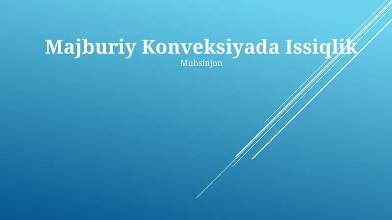 Majburiy Konveksiyada Issiqlik