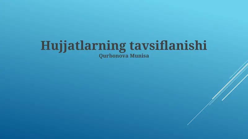 Prezentatsiya hujjatlari