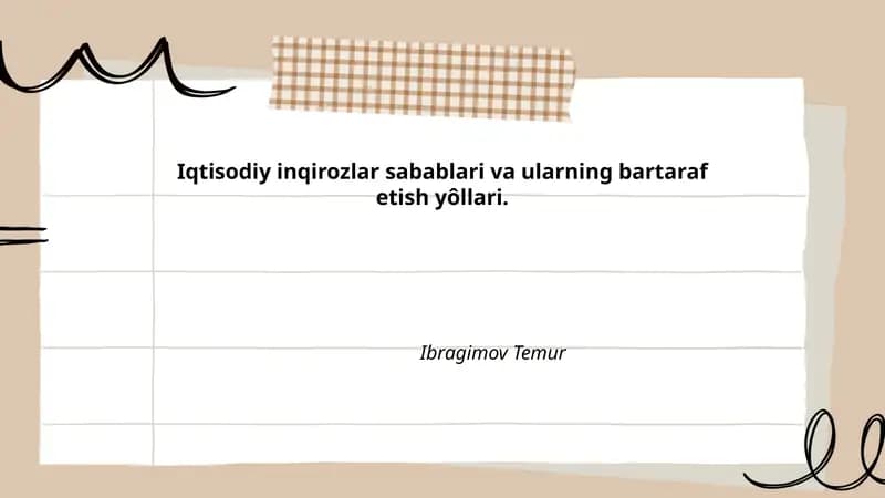 Makroiqtisodiy nomuvofiqliklar va inqirozga olib kelishi