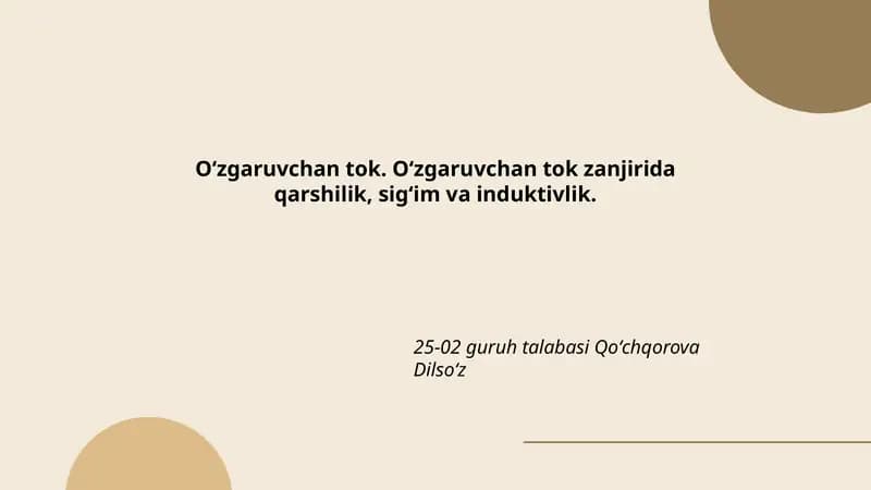 Oʻzgaruvchan tok