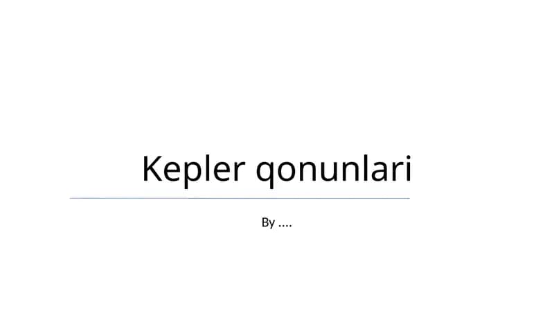 Kepler qonunlari