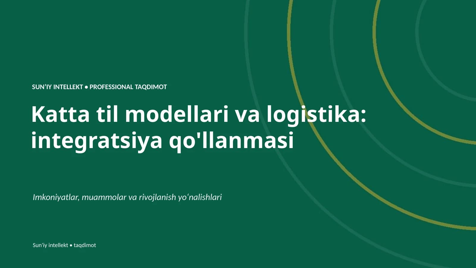 Katta til modellari va logistika: integratsiya qo'llanmasi