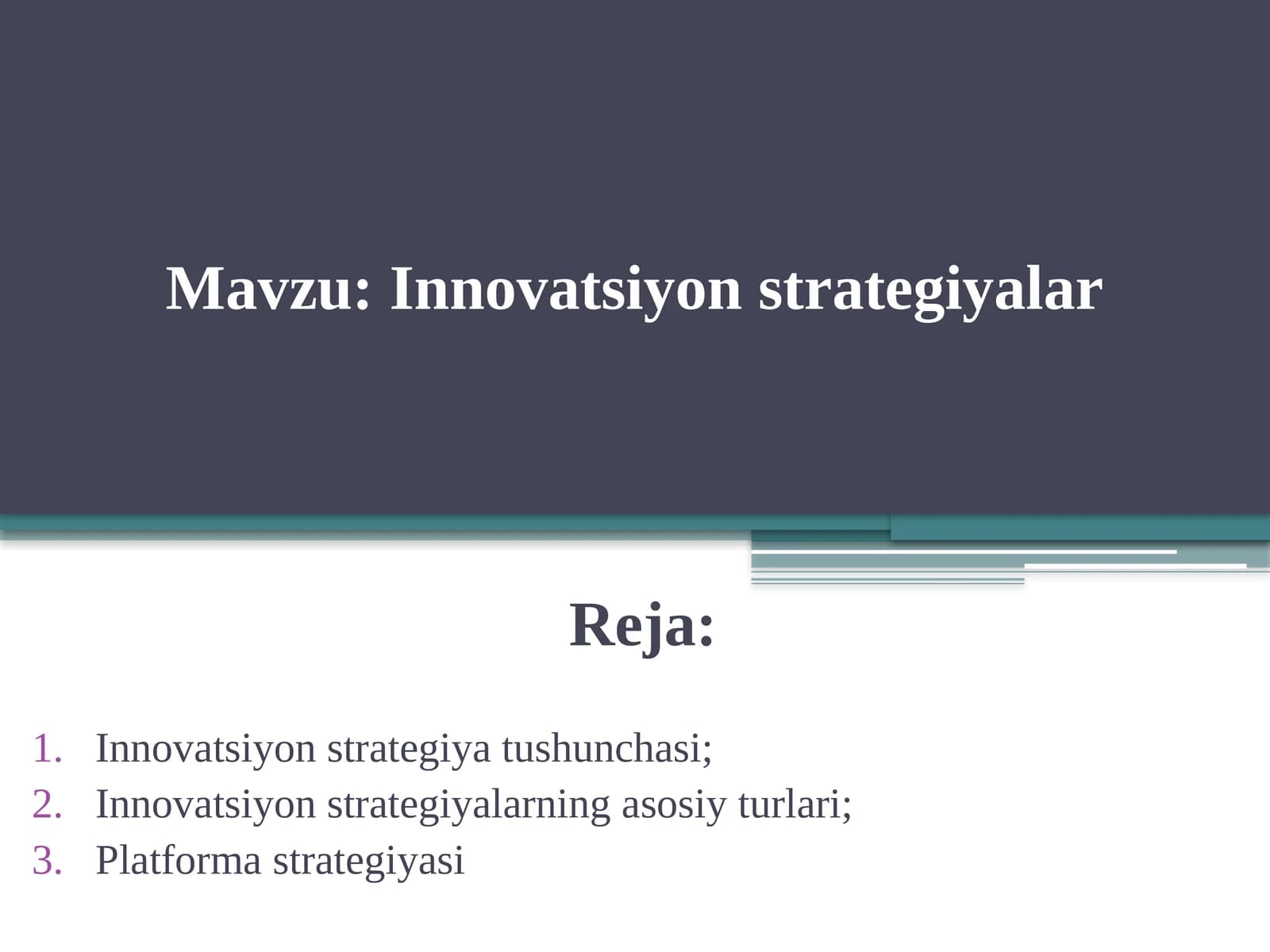 Innovatsiyon strategiyalar