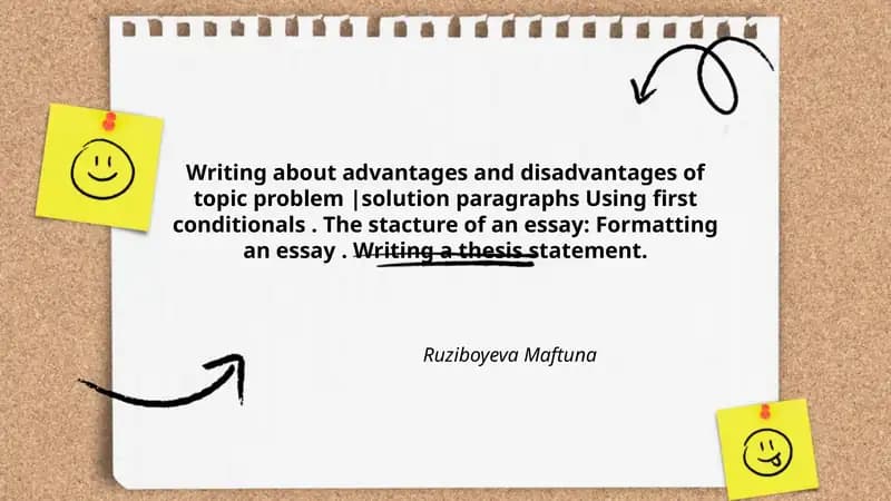 Writing about advantages and disadvantages