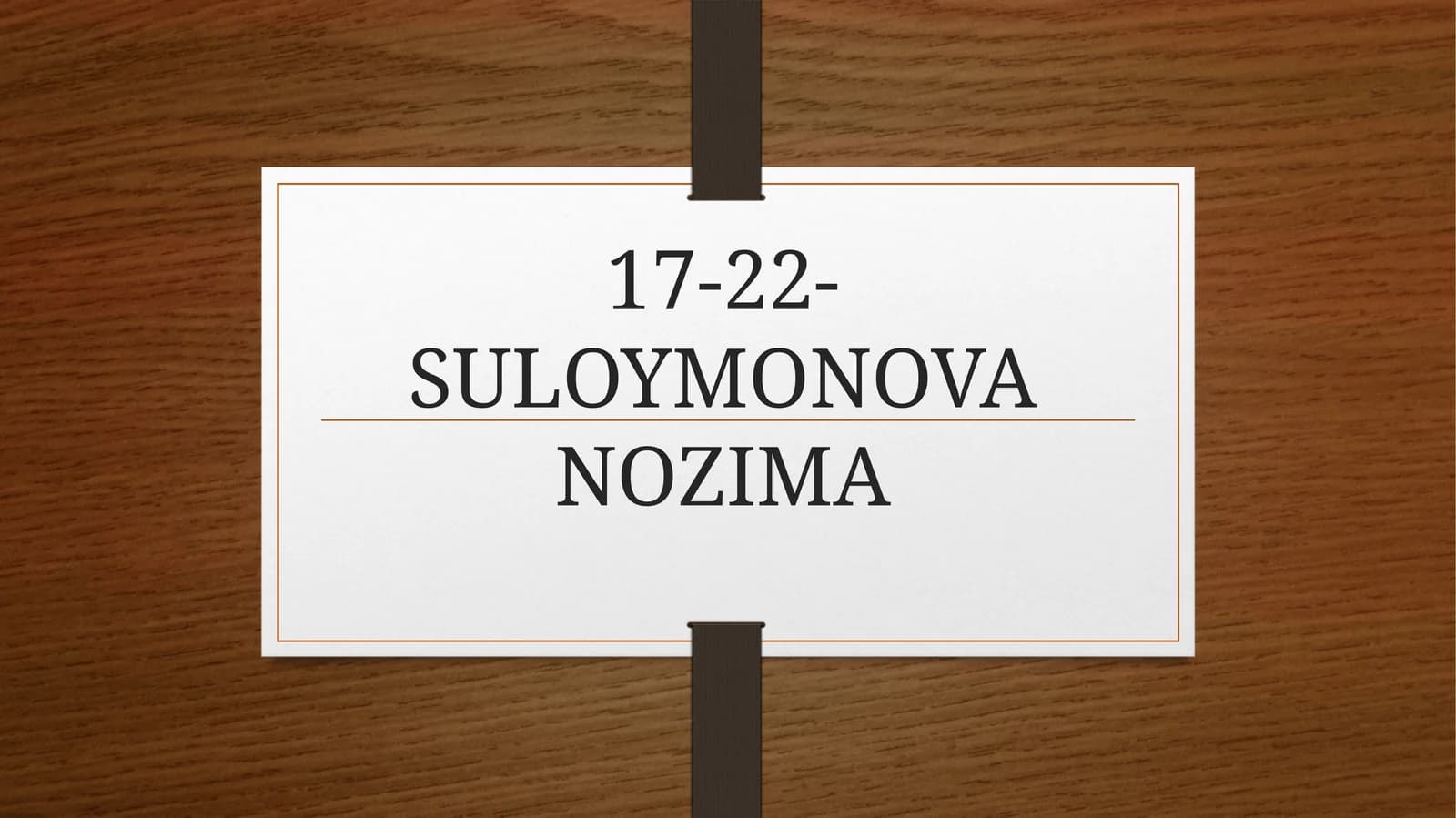 SULOYMONOVA NOZIMA
