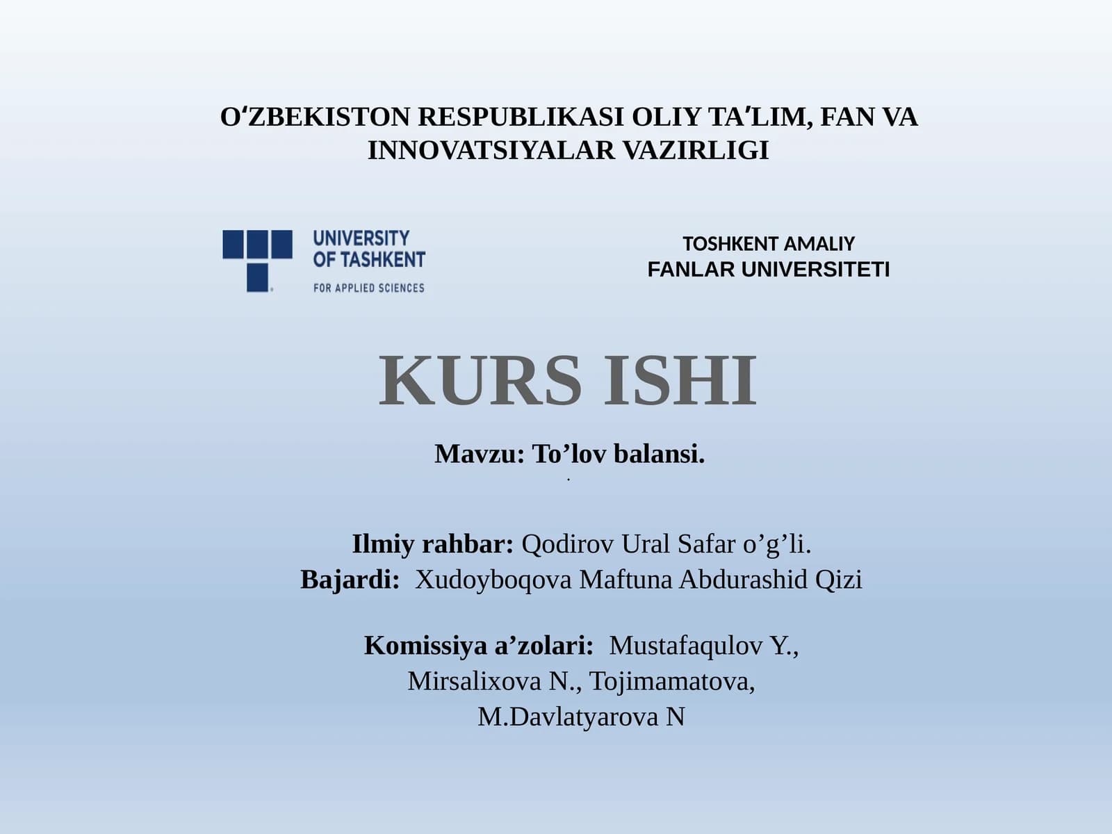 To’lovbalansi