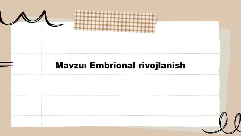 Embrional rivojlanish