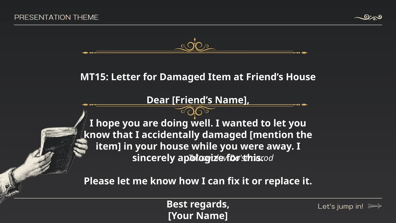 MT15: Damaged Item Letter (Xonadonda Hodisaning xat)