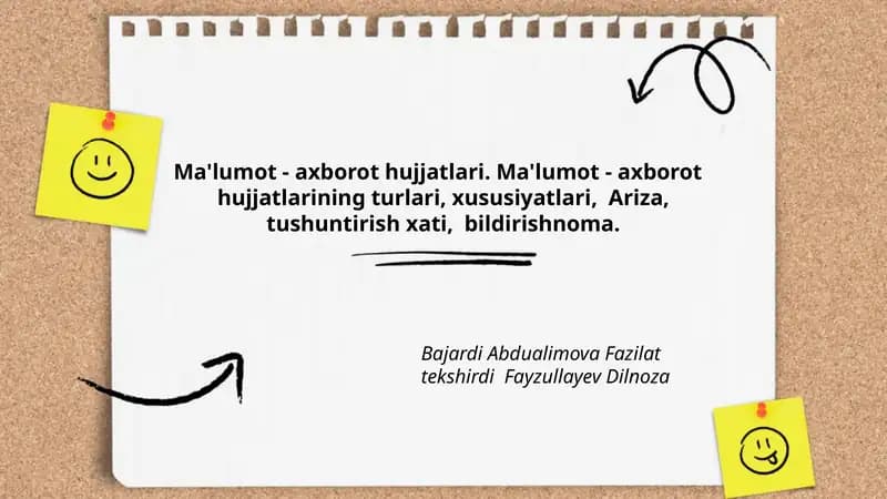 Ma'lumot - axborot hujjatlari