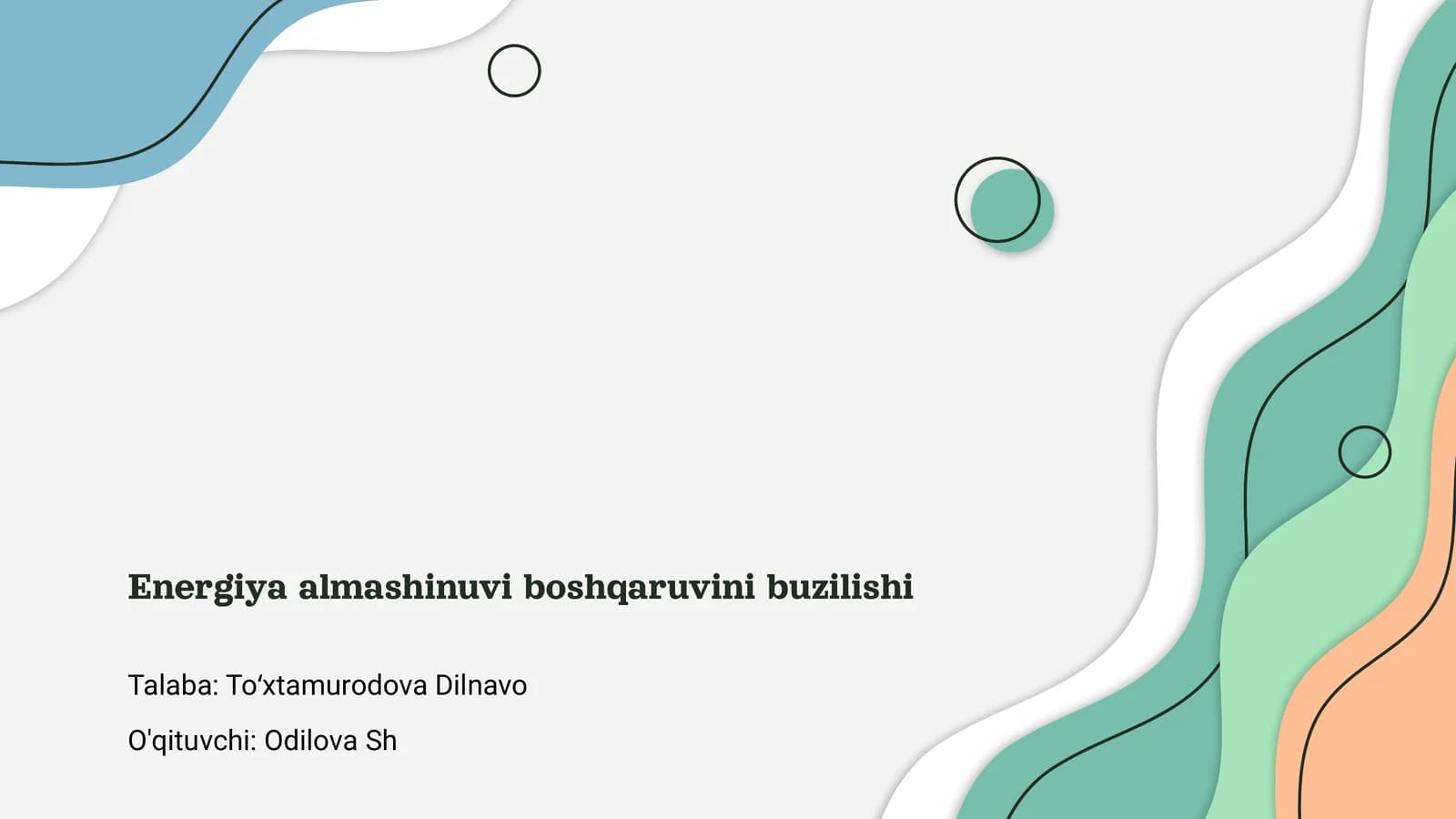Energiya almashinuvi boshqaruvini buzilishi