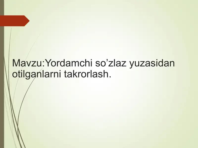 yordamchi so'zlar
