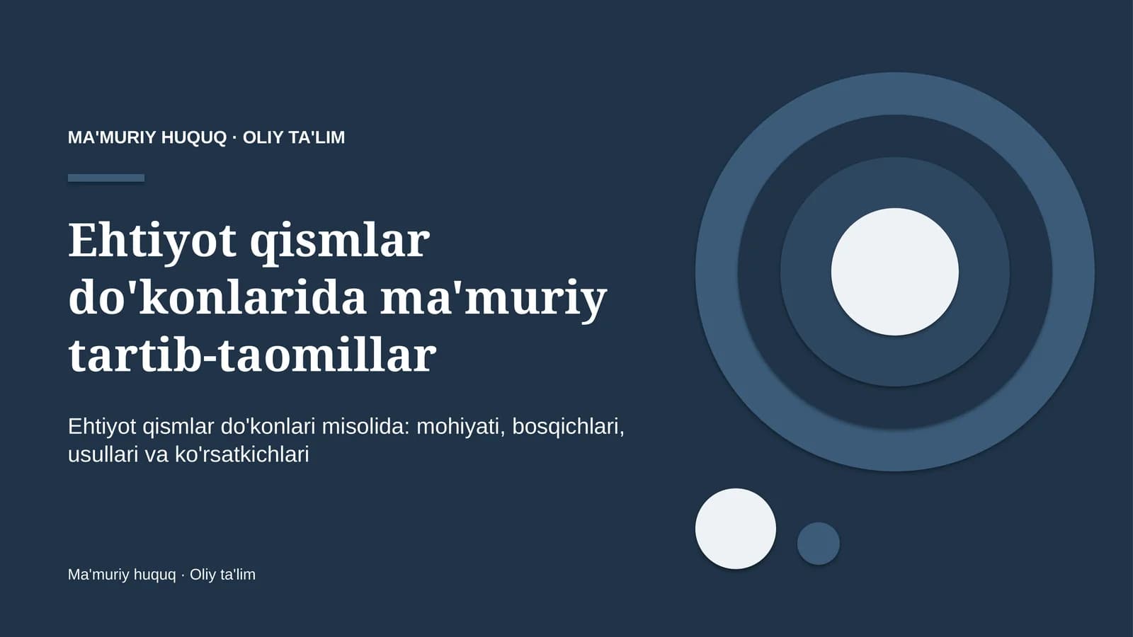 Ehtiyot qismlar do'konlarida ma'muriy tartib-taomillar