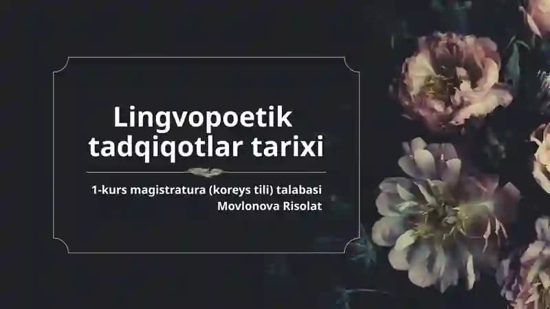 Lingvopoetiktadqiqotlartarixi