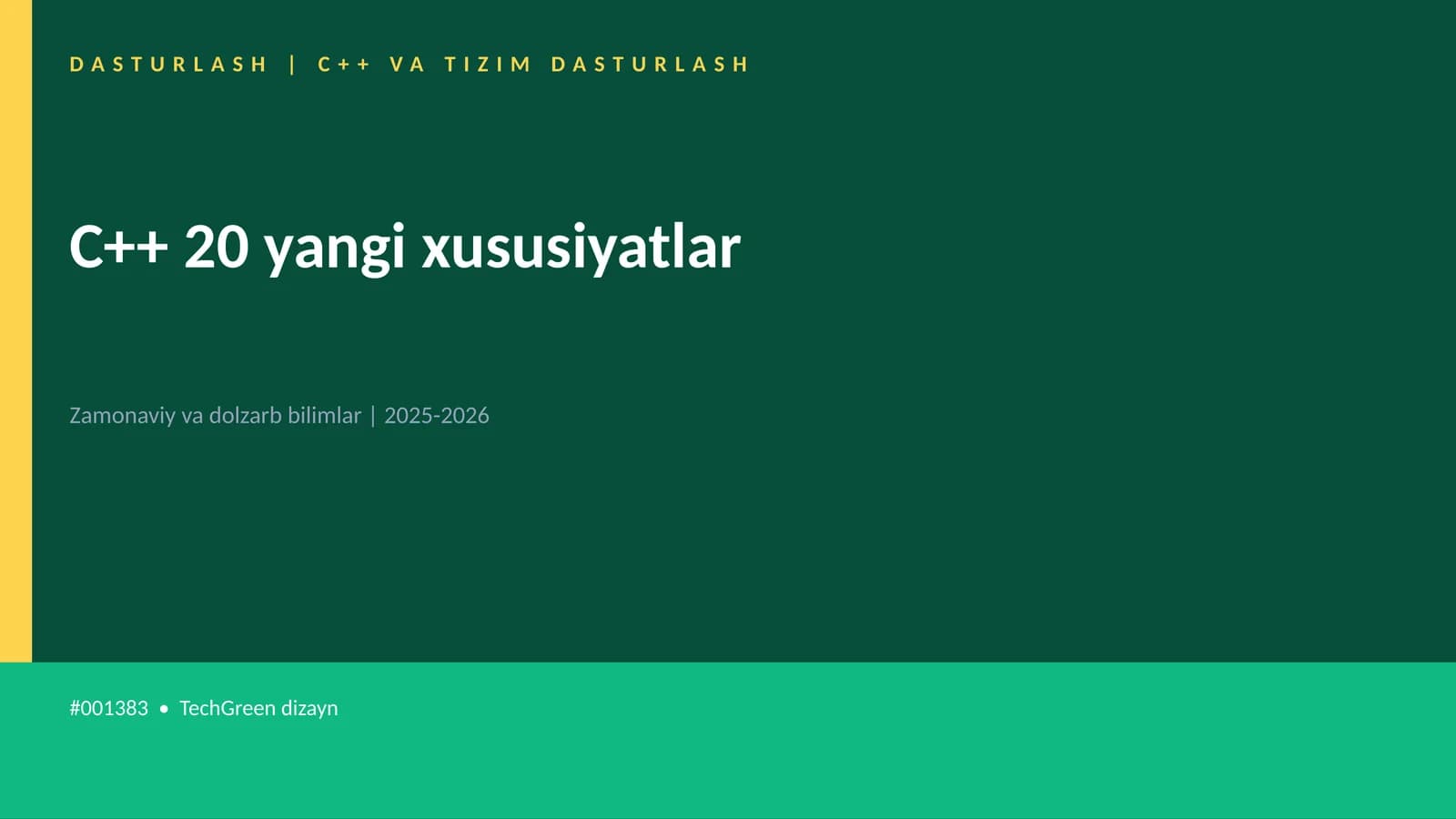 C++ 20 yangi xususiyatlar