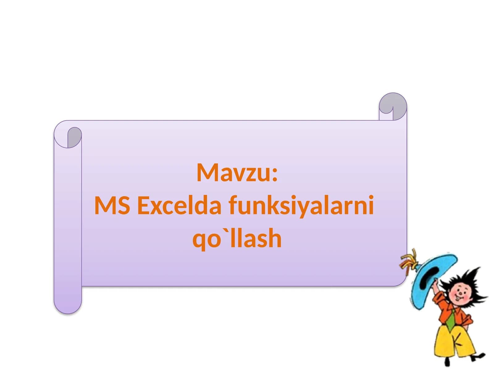 MS Excelda funksiyalarni  qo`llash