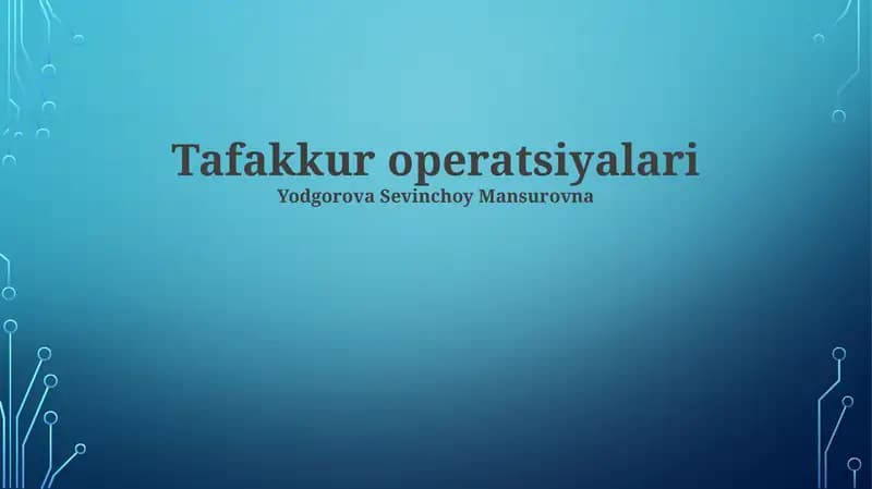Tafakkur operatsiyalari