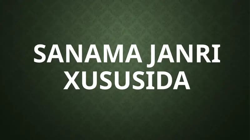 Sanama Janri xususida