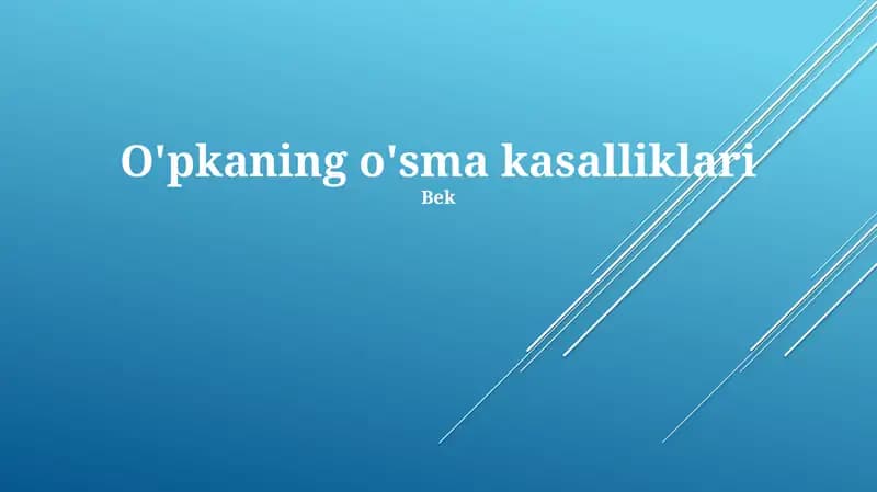 O'pkaning o'sma kasalliklari