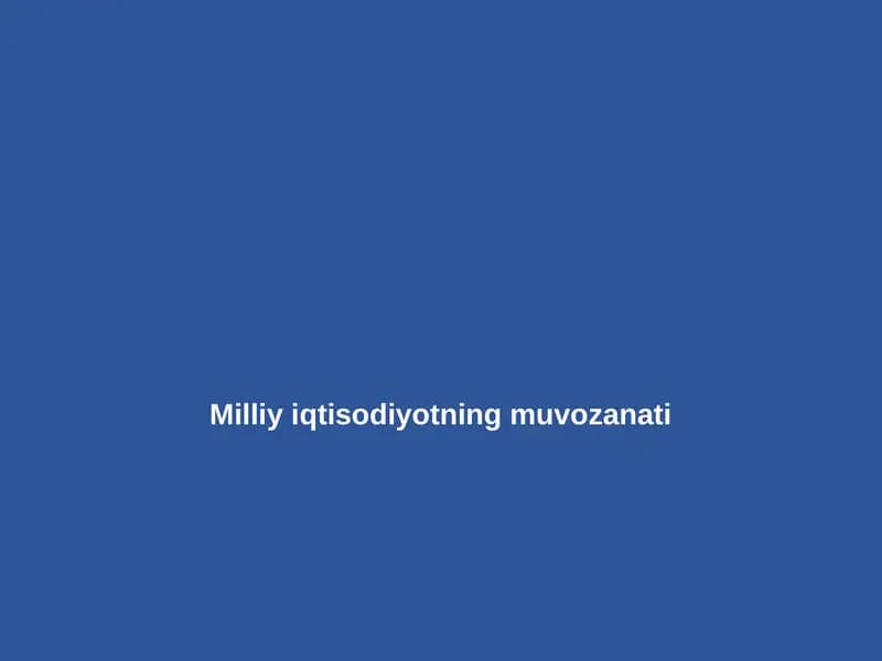 Milliy iqtisodiyot muvozanati
