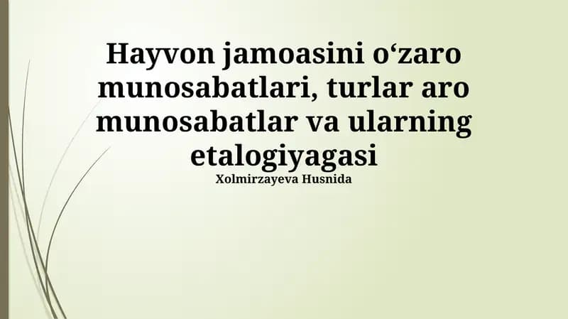 Etologiya asoslari
