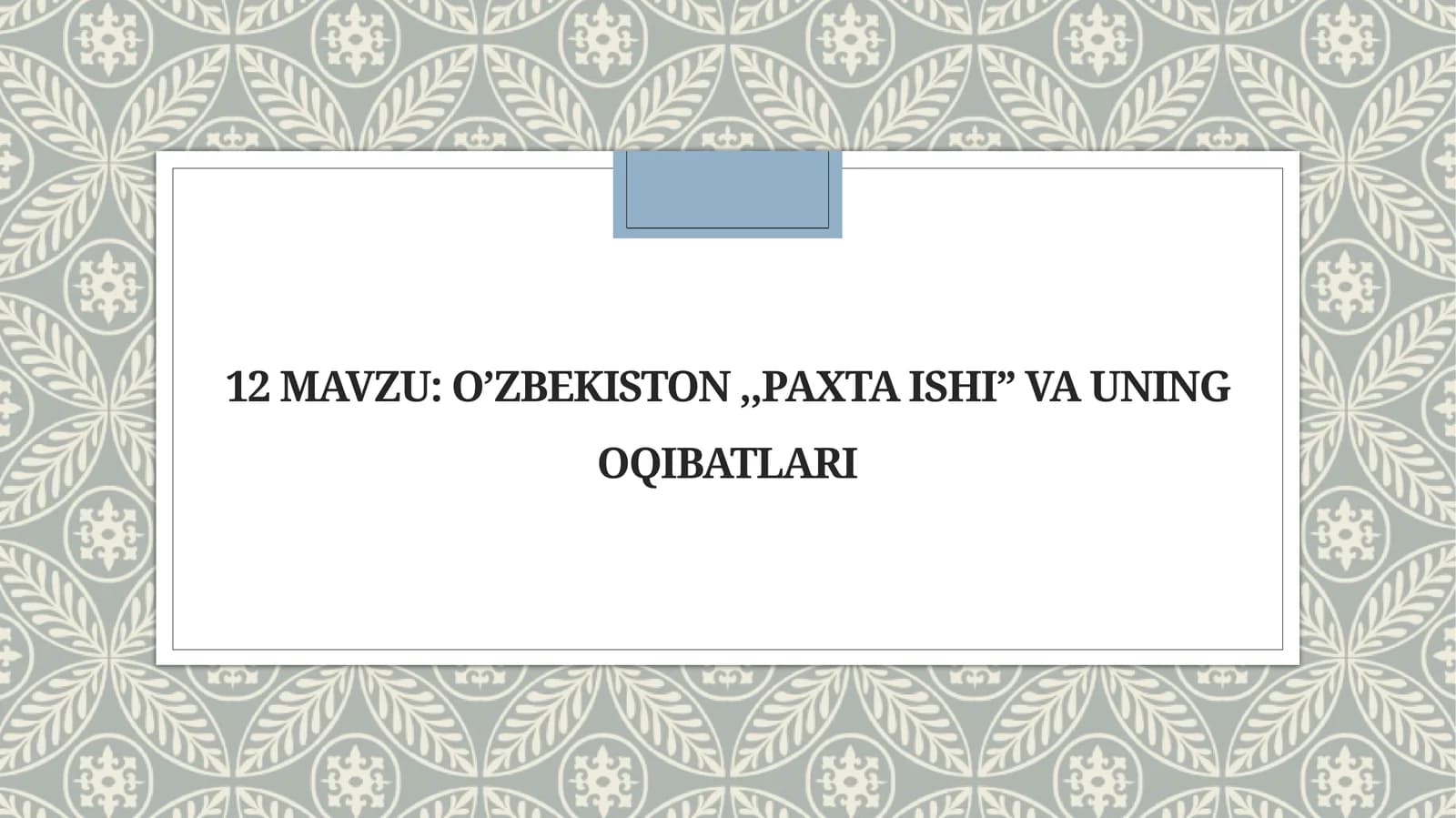 O‘zbekiston Paxtaishi va uning o‘ibatlari