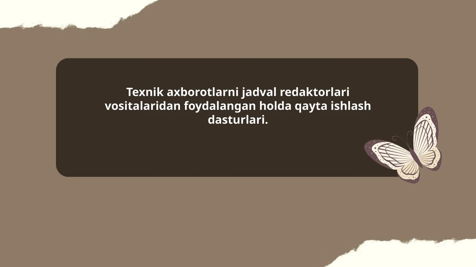 Texnik axborotlarni jadval redaktorlari