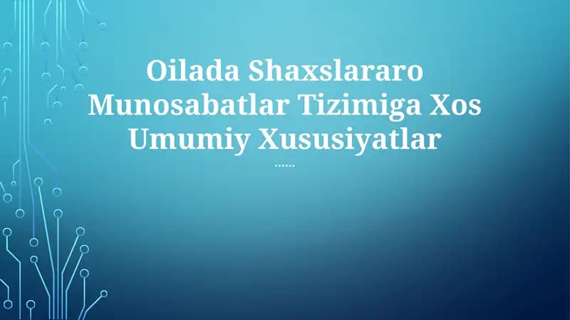 Shaxslararo Munosabatlar Tizimi
