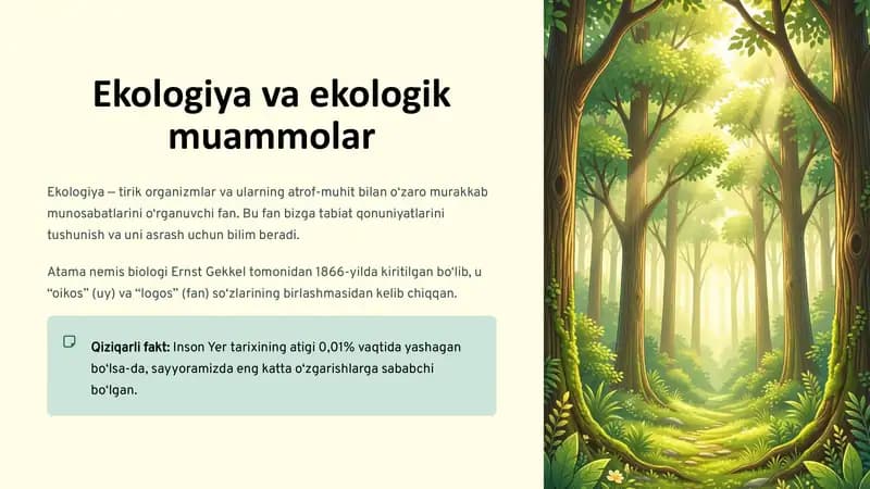Ekologiya va ekologik muammolar