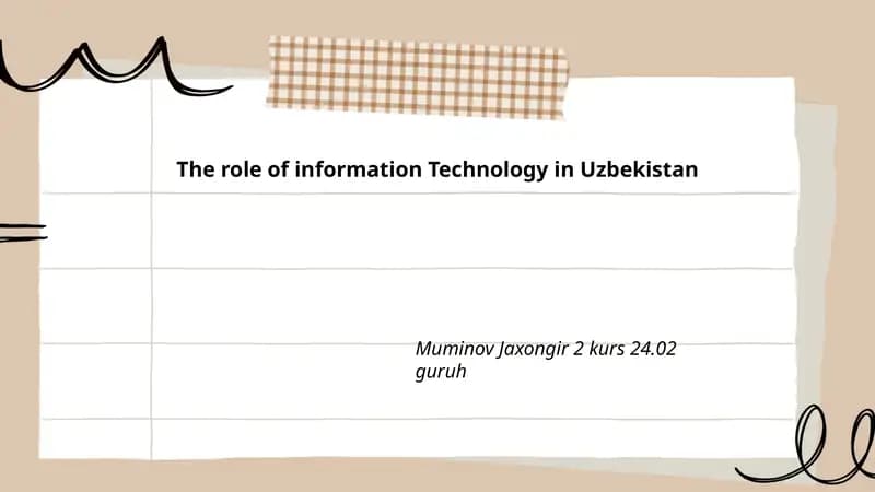 Axborot texnologiyalarining O'zbekiston iqtisodiyotidagi roli