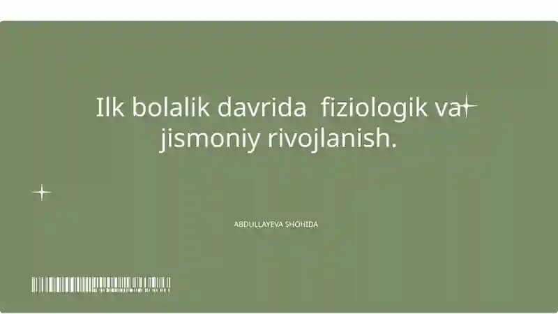 Ilk bolalik davrida nutqning boshlanishi