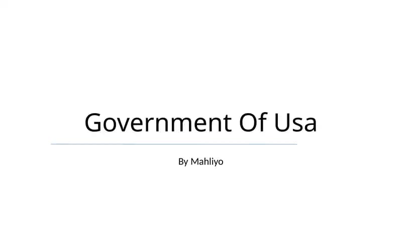 The Structure of the Federal Government