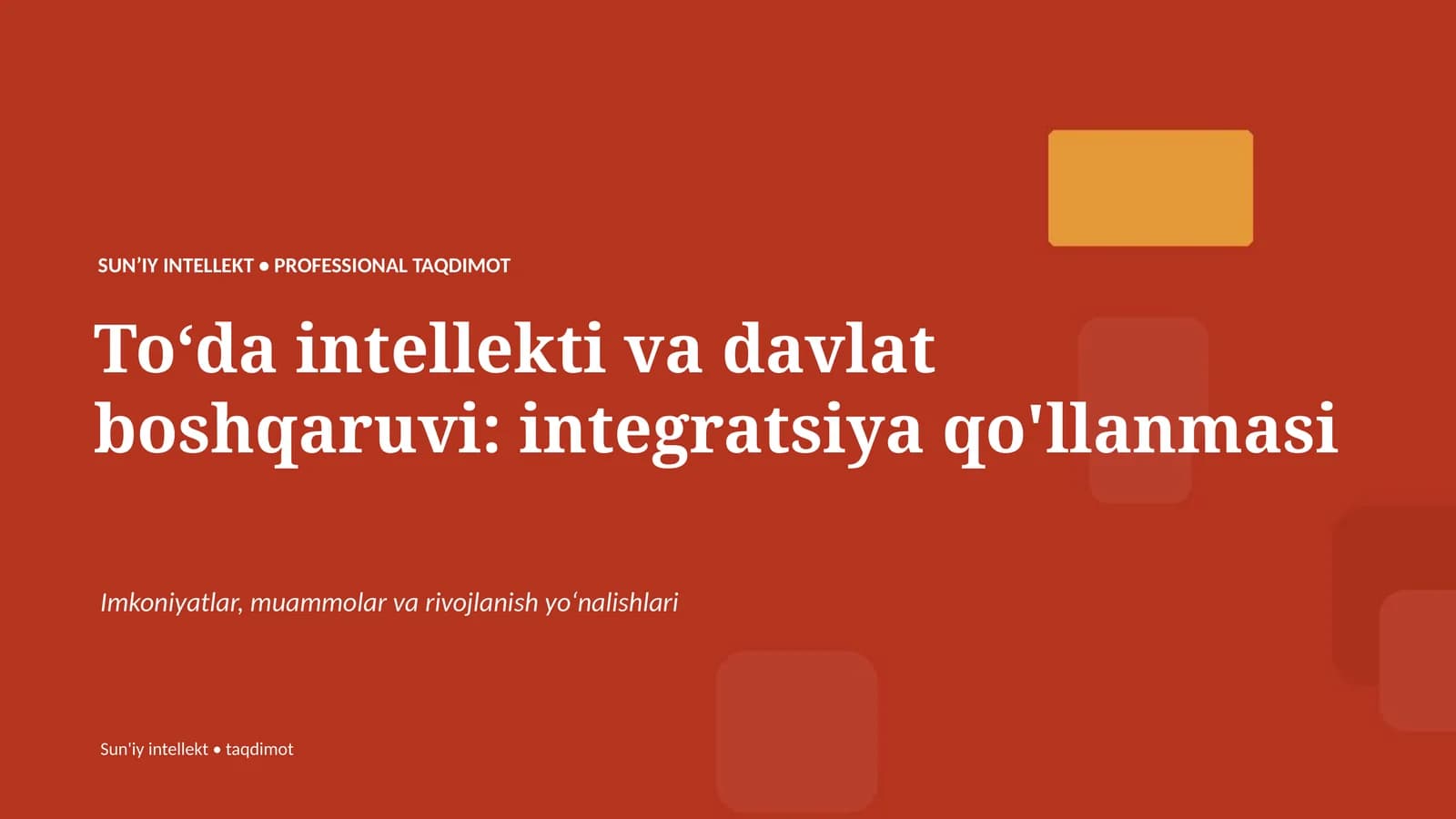 Toʻda intellekti va davlat boshqaruvi: integratsiya qo'llanmasi