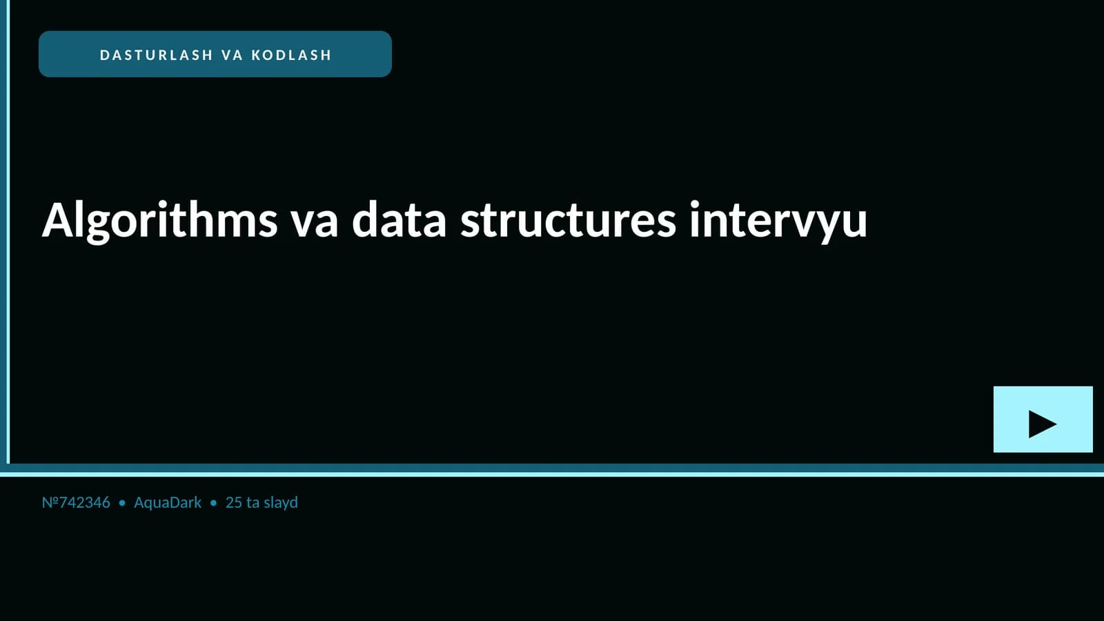 Algorithms va data structures intervyu