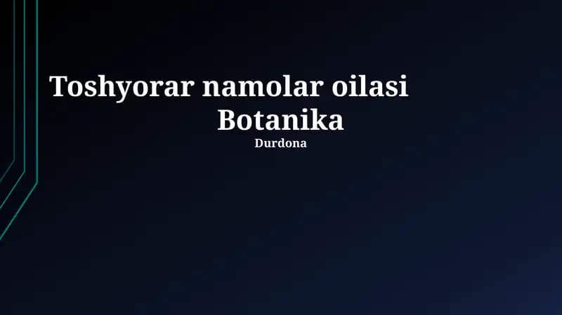 Toshyorar namolar oilasi