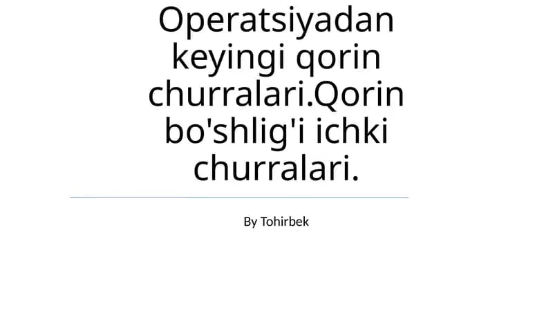 Qorin churralari bo'shlig'i ichki