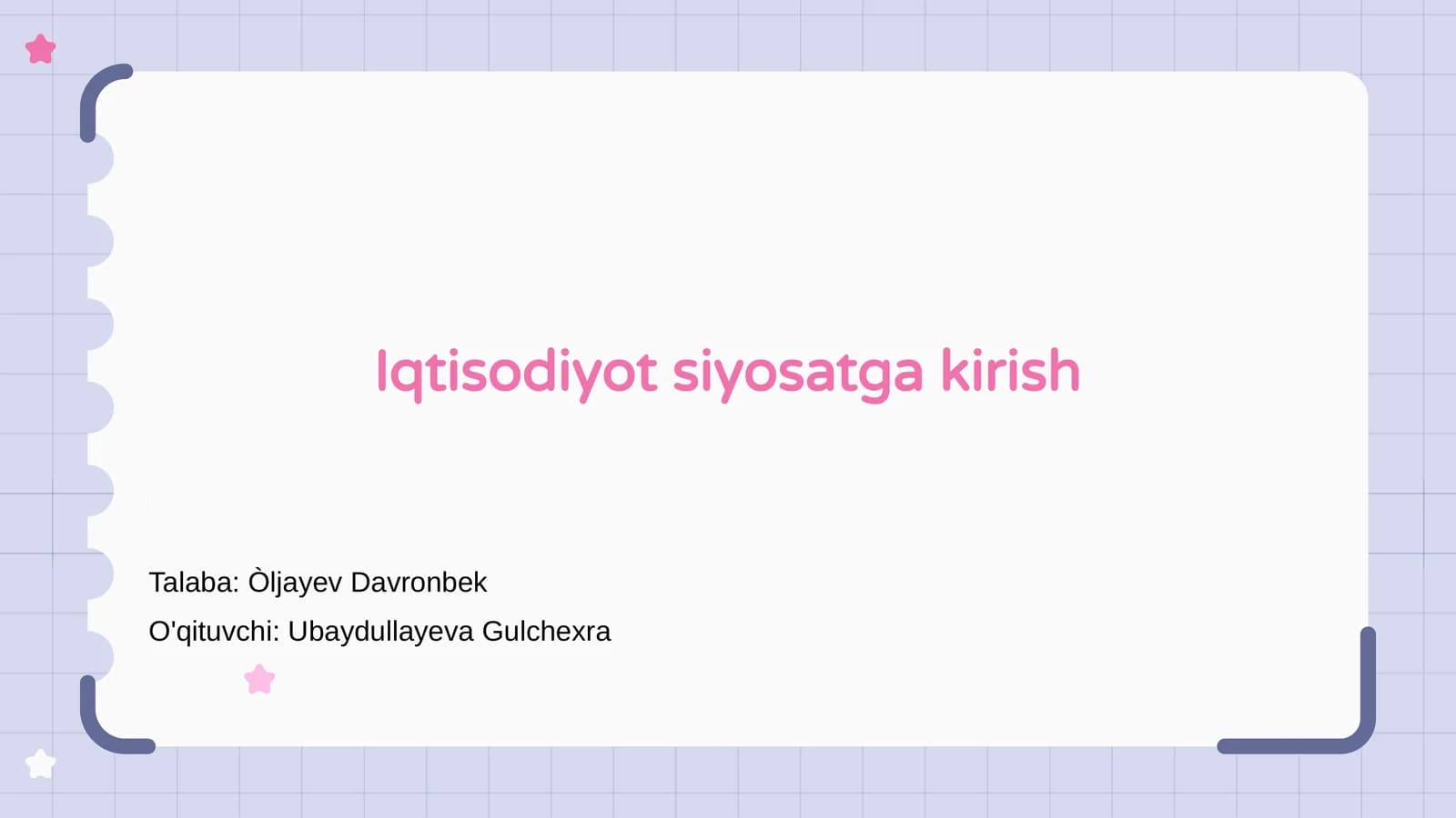 Iqtisodiyot siyosatga kirish