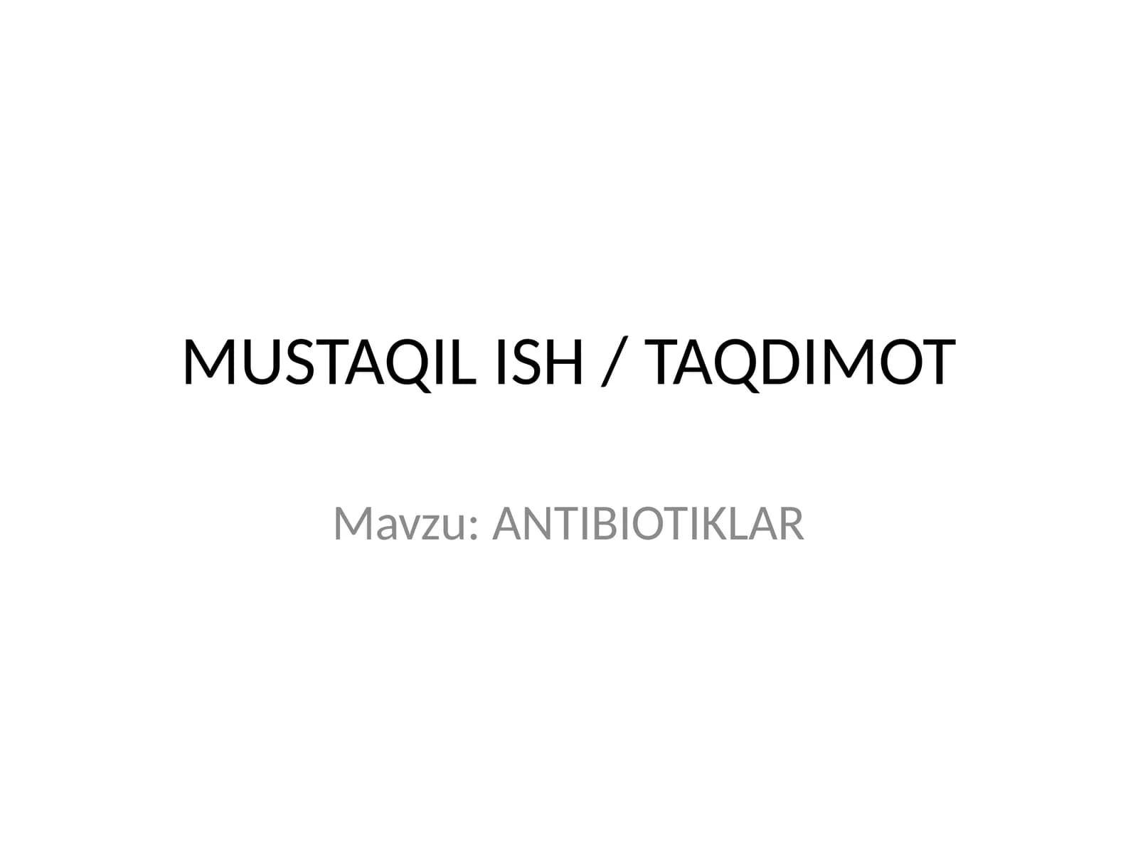 ANTIBIOTIKLAR