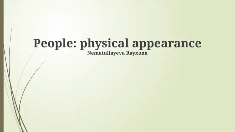 People: physical appearance