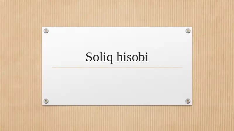 Soliq hisobi