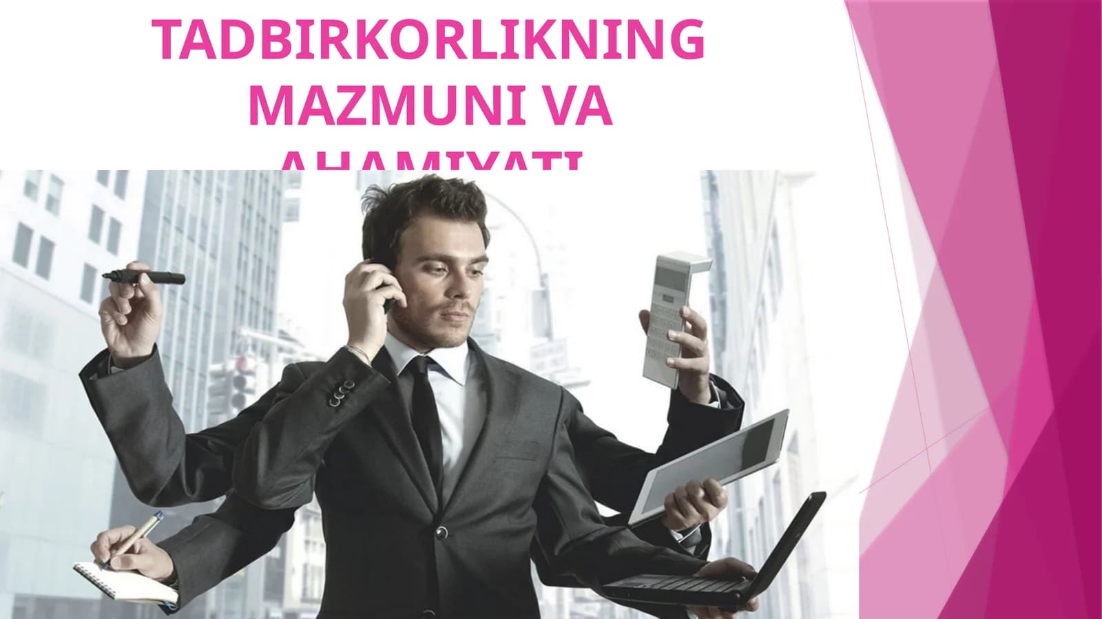 TADBIRKORLIKNING MAZMUNI VAA HAMIYATI