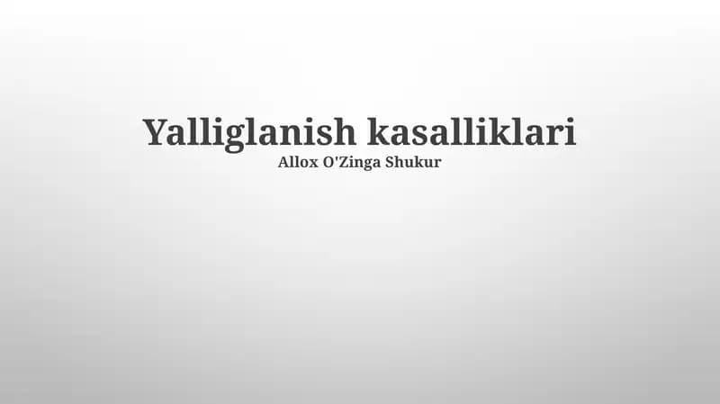 Yalliglanish kasalliklari