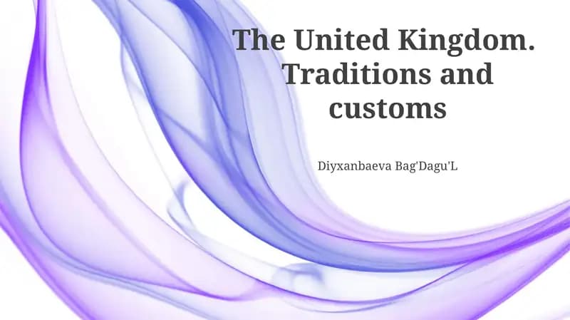 The United Kingdom. Traditions and customs