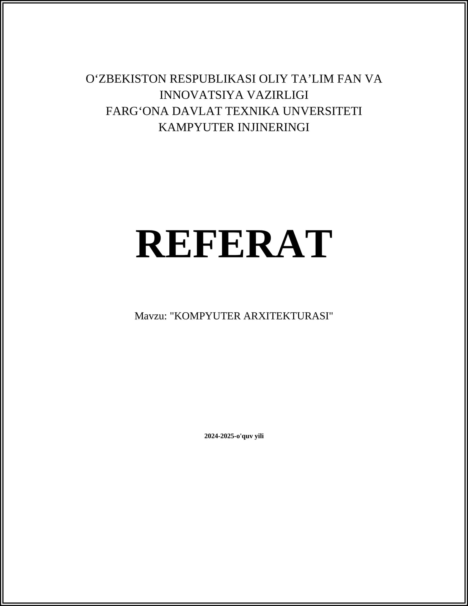 KOMPYUTER ARXITEKTURASI