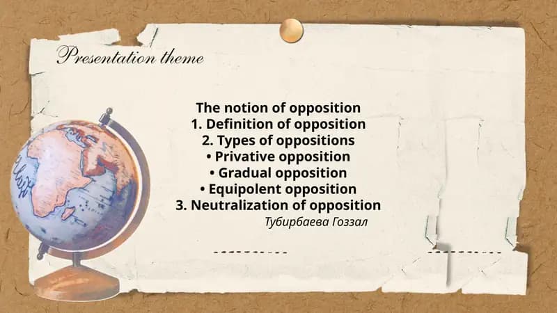 The notion of opposition