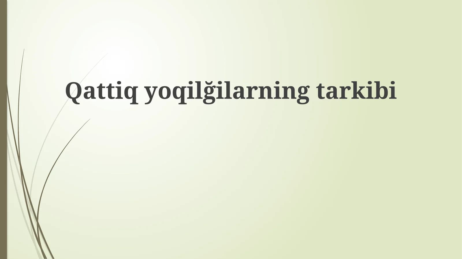 Qattiq yoqilg'i tarkibi