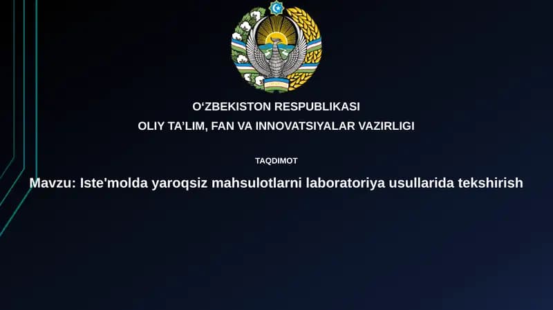 Yaroqsiz mahsulotlarni sinash uchun laboratoriya usullari