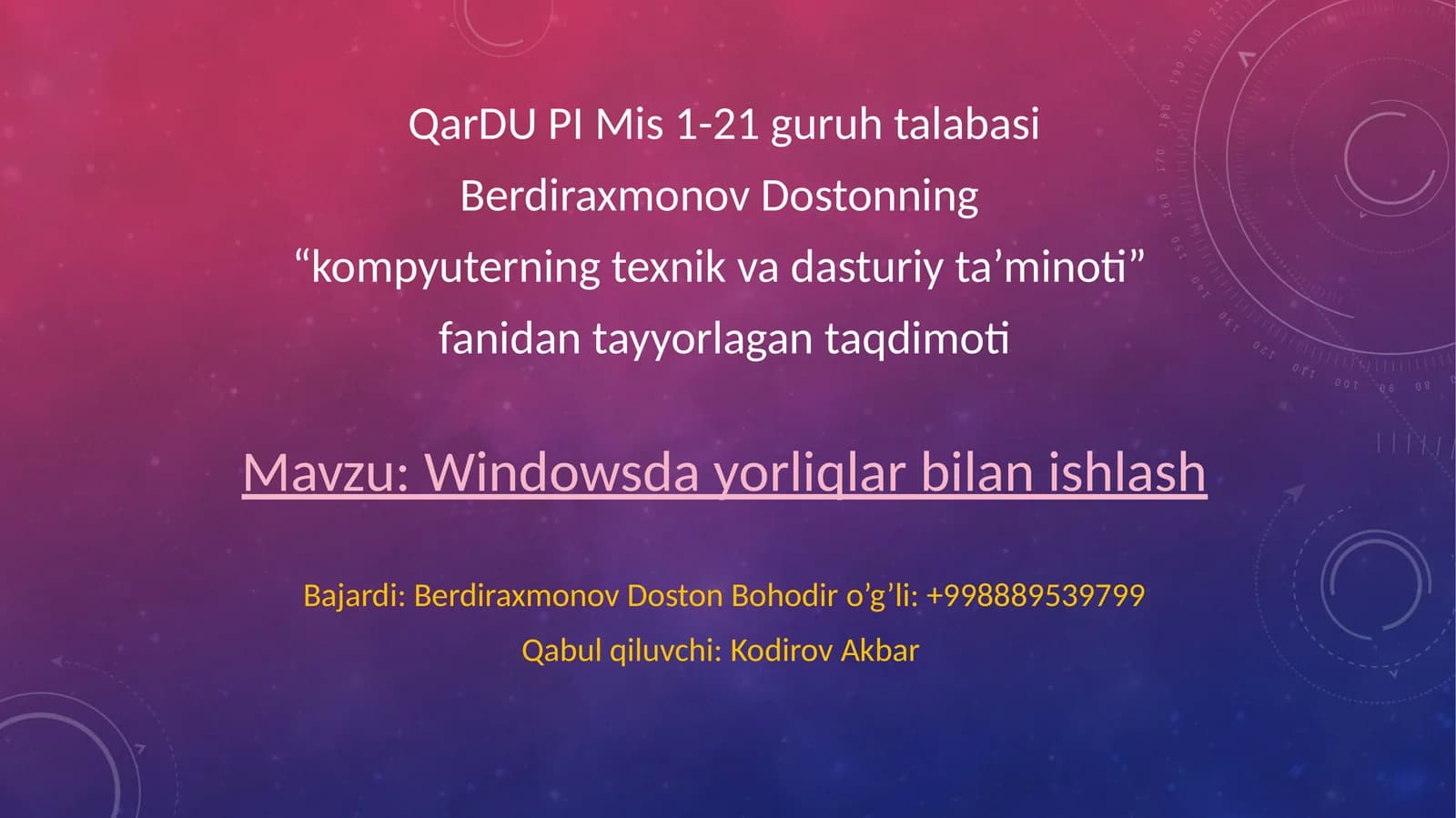 Windowsda tayyorliklar bilan ishlash