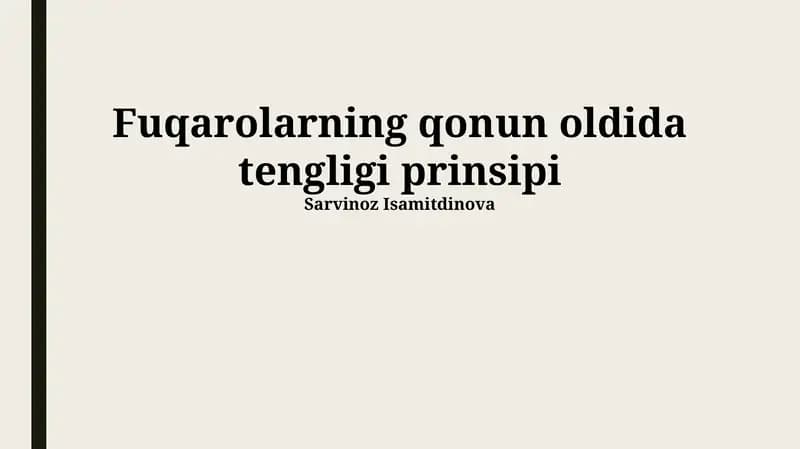 Tenglikning Konstitutsiyaviy Kafolatlari